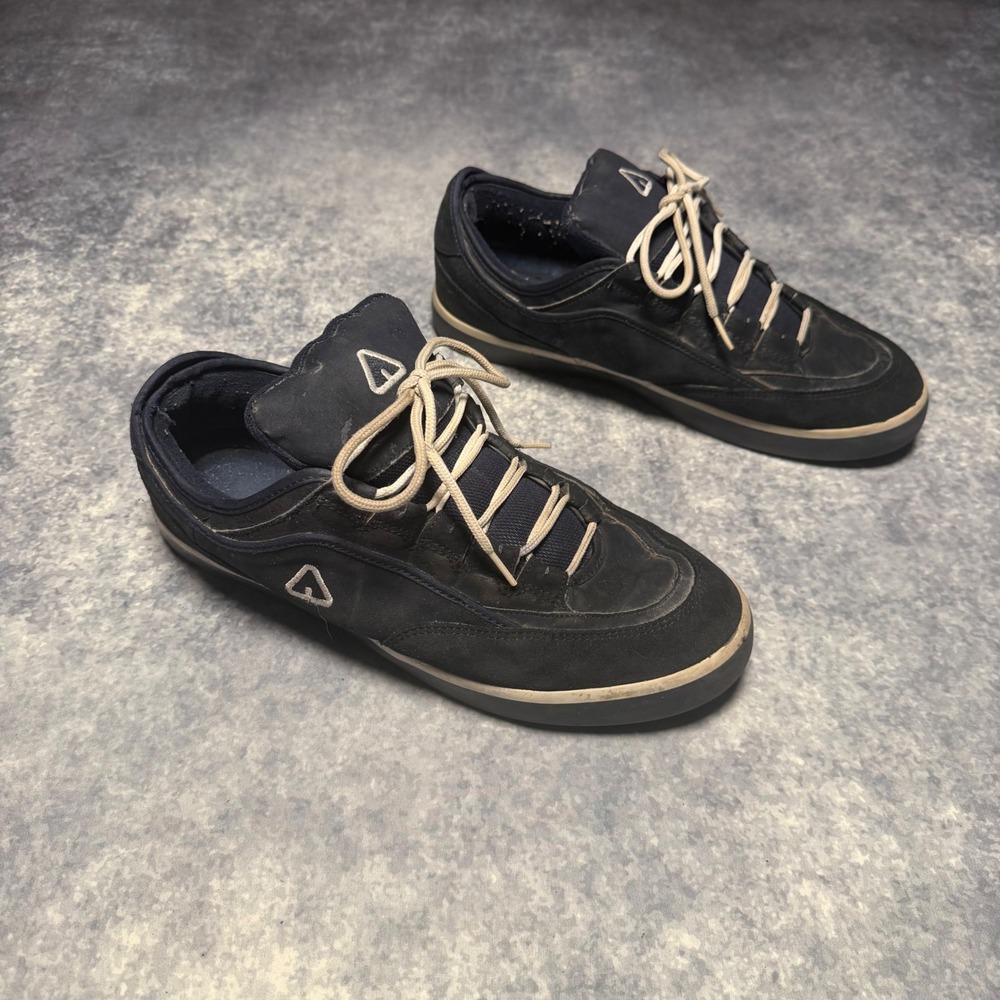 Vintage Airwalk RONT Skate Shoes Mens 11 Y2K Navy Blue Suede Chunky Fat Tongue